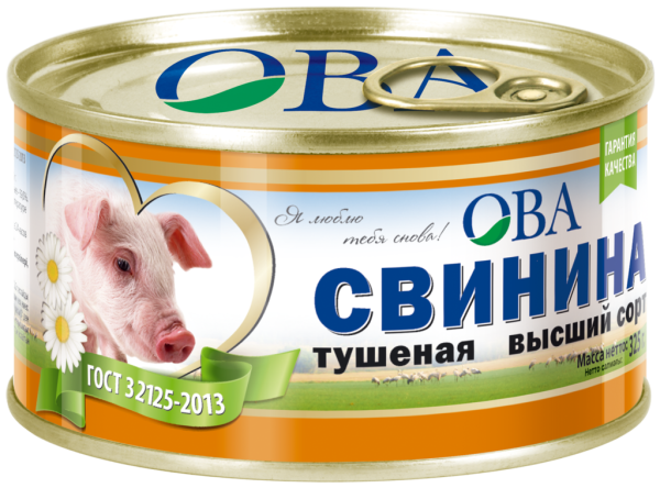 Свинина тушеная ОВА 1-й сорт ГОСТ